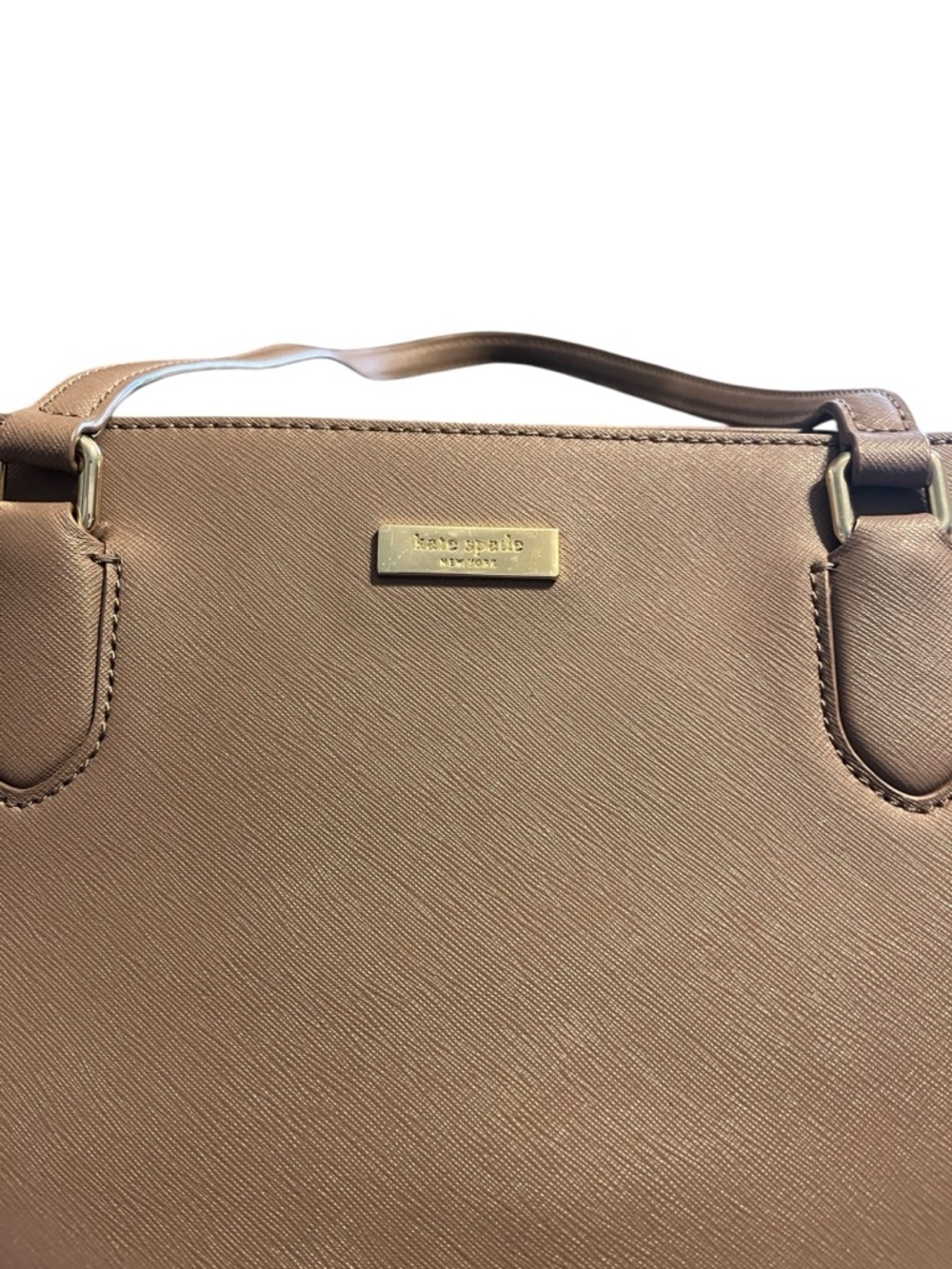 Kate Spade Dusty Pink Leather Tote Bag with Padded Interior Laptop Zipper Pocket - Picture 3 of 12